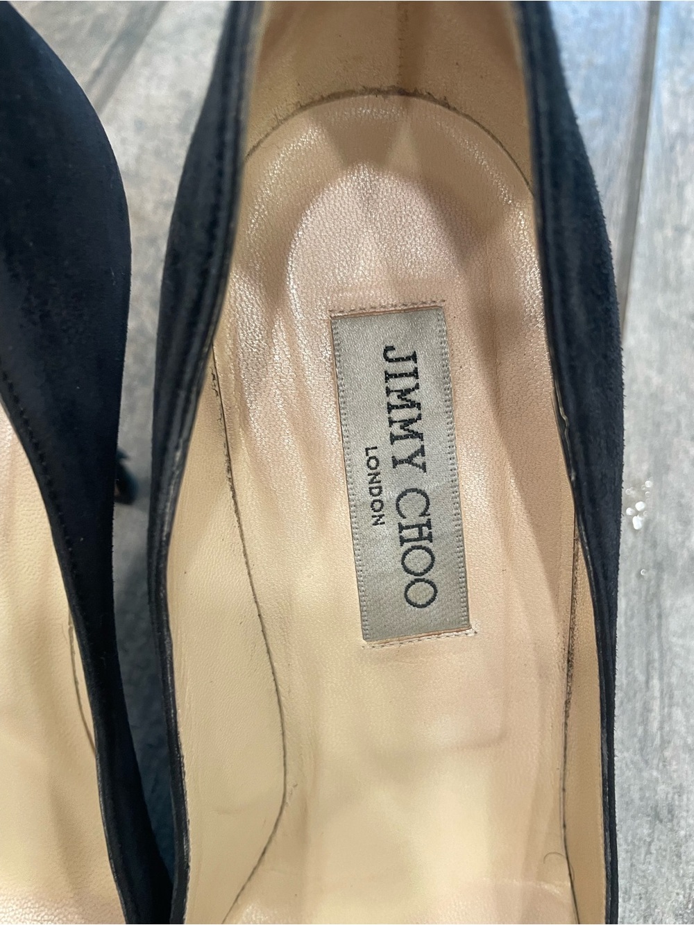 Jimmy Choo Black Suede Pointed-Toe Stiletto Pumps - Picture 4 of 16